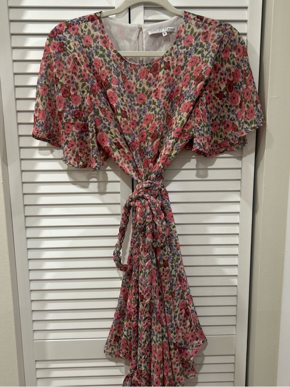 English Factory Floral Tie-Front Dress